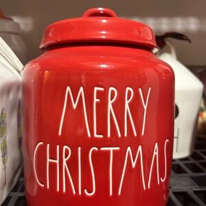 Rae Dunn Red Merry Christmas Holiday Jar